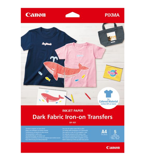 Canon DF-101 Dark Fabric Iron-on Transfers, A4, 5 Blatt f&uuml;r 12,99 Euro