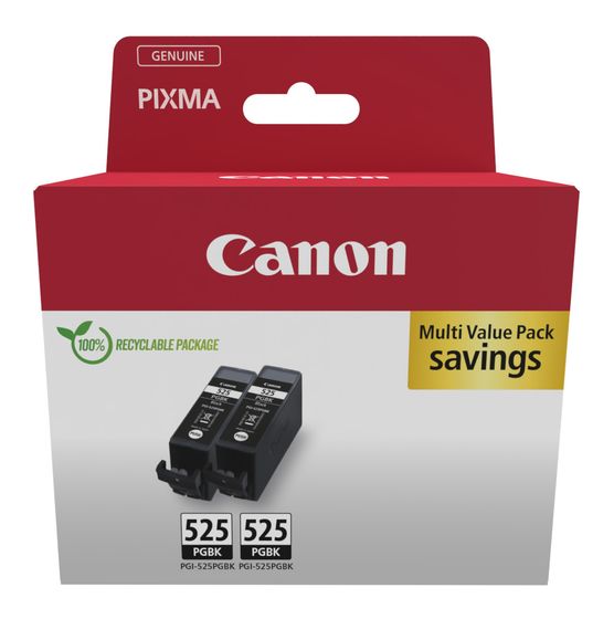 Canon PGI-525BK Twin Pack originale Druckerpatronen Schwarz 682 Seiten f&uuml;r 32,99 Euro