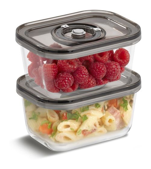 Caso VacuBoxx Eco-Duo S Container Rechteckig Glas, Kunststoff  (Grau, Transparent) f&uuml;r 19,99 Euro