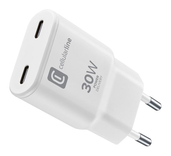 Cellular Line 2xUSB-C Ladegerät mit GaN-Technologie -GAN SLIM 30W f&uuml;r 23,49 Euro