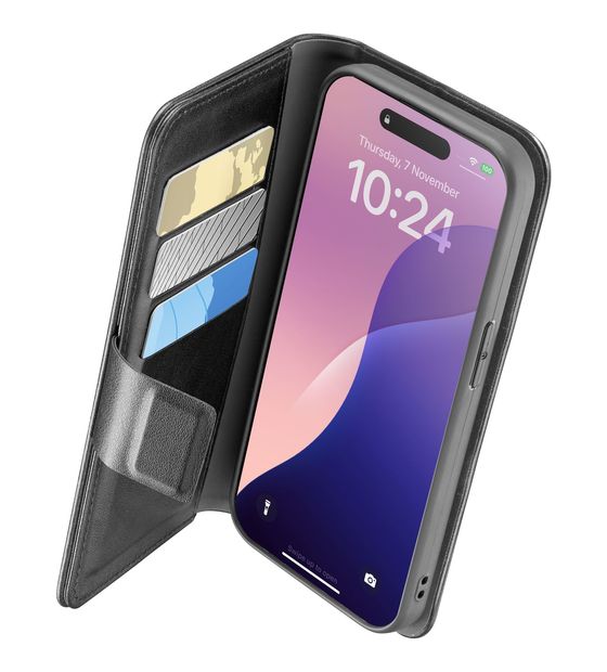 Cellular Line Book Agenda 2 Case Folio für Apple iPhone 16e/17e  (Schwarz) f&uuml;r 23,49 Euro
