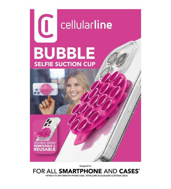 Cellular Line Bubble Doppel-Saugfußhalterung Fingerring 0 mm Universal  (Pink) f&uuml;r 7,99 Euro