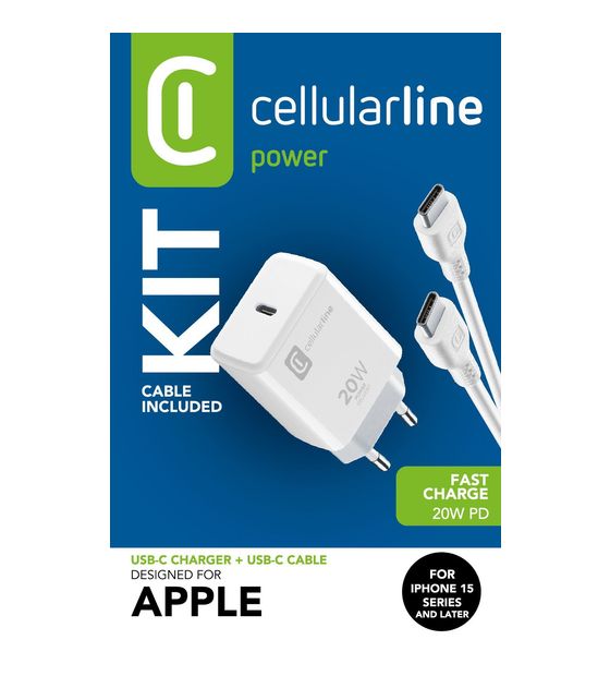 Cellular Line Charger Kit 20W - For iPhone 15 Series f&uuml;r 24,99 Euro