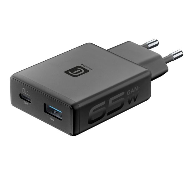 Cellular Line CHARGER POWER LITE 65W SLIM DUAL A+C f&uuml;r 34,99 Euro
