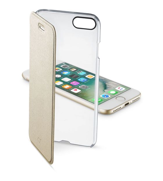 Cellular Line Clear Book Folio für Apple iPhone 7  (Gold, Transparent) f&uuml;r 19,99 Euro