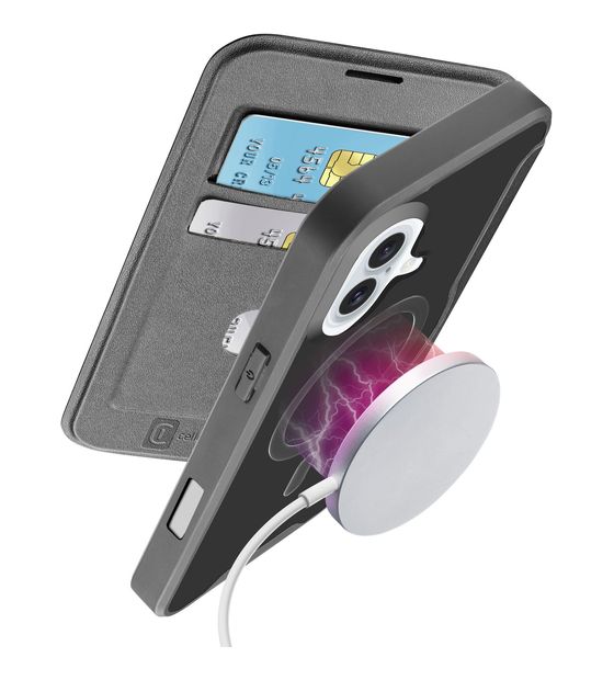 Cellular Line Daily Mag Folio für Apple iPhone 16  (Schwarz) f&uuml;r 34,99 Euro