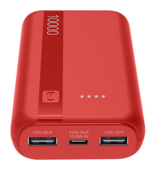 Cellular Line Essential 10000 mAh Powerbank USB Typ-C  (Rot) f&uuml;r 18,49 Euro