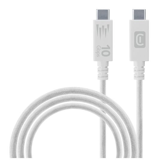 Cellular Line Fast Transfer 10 Gbit/s Stecker Rundkabel USB C auf USB C bis 100 W 1,5 m  (Weiß) f&uuml;r 23,49 Euro