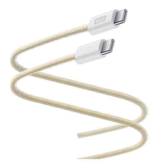 Cellular Line Flexforce Cable Stecker Rundkabel USB C auf USB C bis 60 W 2 m  (Gelb) f&uuml;r 16,99 Euro