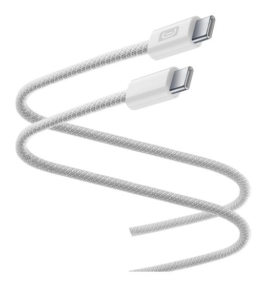 Cellular Line Flexforce Cable Stecker Rundkabel USB C auf USB C bis 60 W 2 m  (Weiß) f&uuml;r 16,99 Euro