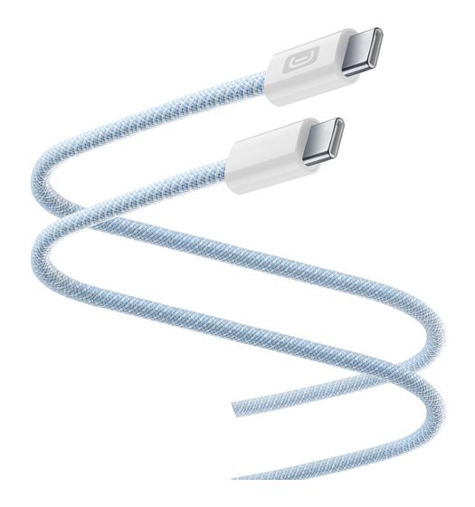 Cellular Line Flexforce Cable Stecker Rundkabel USB C auf USB C bis 60 W 2 m  (Blau) f&uuml;r 16,99 Euro