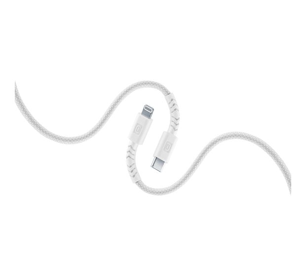 Cellular Line Flexi Braided Data Cable Stecker USB C auf USB C/Lightning bis 30 W 1,5 m  (Weiß) f&uuml;r 22,99 Euro