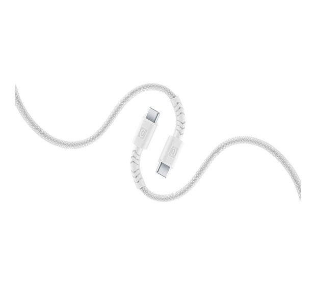Cellular Line Flexi Braided Data Cable Stecker USB C auf USB C bis 100 W 1,5 m  (Weiß) f&uuml;r 16,99 Euro