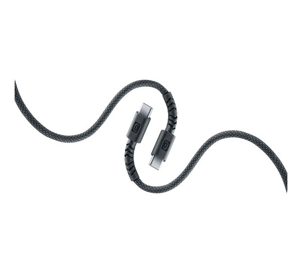 Cellular Line Flexi Braided Data Cable Stecker USB C auf USB C bis 60 W 2,5 m  (Schwarz) f&uuml;r 16,99 Euro