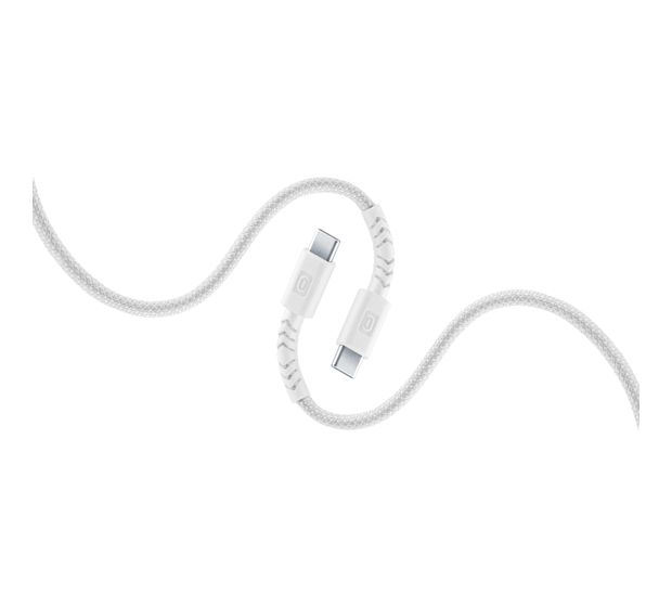 Cellular Line Flexi Braided Data Cable Stecker USB C auf USB C bis 60 W 0,6 m  (Weiß) f&uuml;r 12,99 Euro