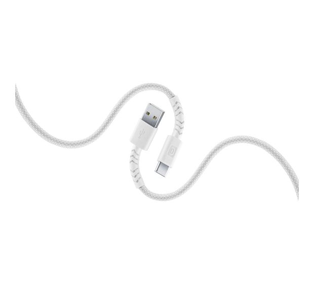 Cellular Line Flexi Braided Data Cable Stecker USB A auf USB C bis 15 W 1,5 m  (Weiß) f&uuml;r 12,99 Euro