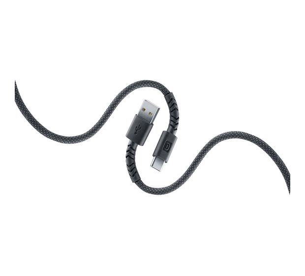 Cellular Line Flexi Braided Data Cable Stecker USB A auf USB C bis 15 W 1,5 m  (Schwarz) f&uuml;r 12,99 Euro