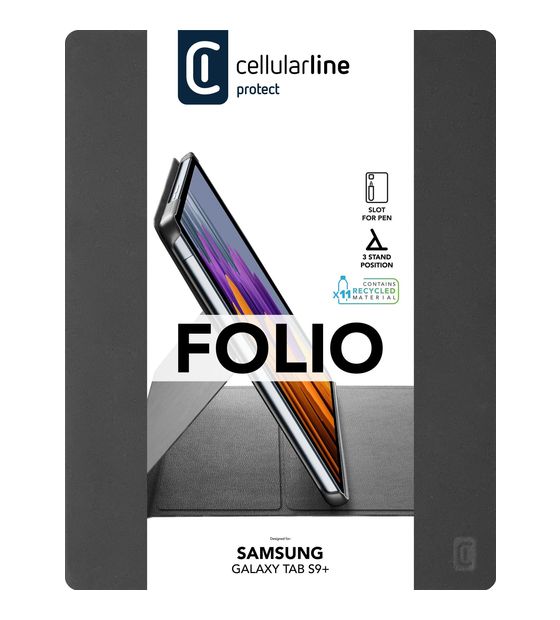 Cellular Line Folio Folio aus Kunstleder für Samsung Galaxy Tab S9+ bis 31,5 cm (12.4") (Schwarz) f&uuml;r 34,99 Euro