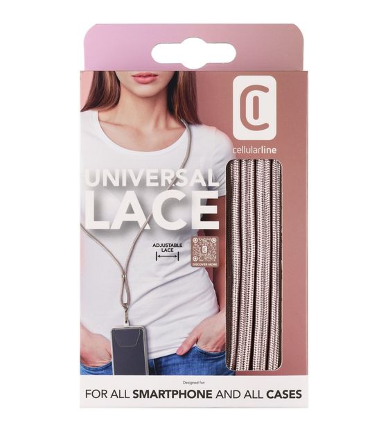 Cellular Line Handykette Universal Necklace Strap Lace Umhängegurt für Universal  (Pink) f&uuml;r 9,99 Euro