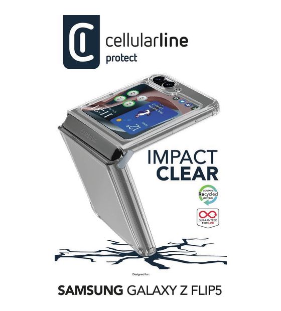 Cellular Line Impact Clear Cover für Samsung Galaxy Z Flip5  (Transparent) f&uuml;r 19,99 Euro