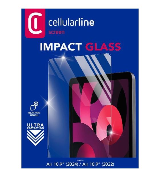 Cellular Line Impact Glass Klare Bildschirmschutzfolie aus gehärtetes Glas 9H für Apple iPad Air 11'' (2024) bis 27,9 cm (11") Kratzresistent, Schockresistent  (Transparent) f&uuml;r 24,99 Euro