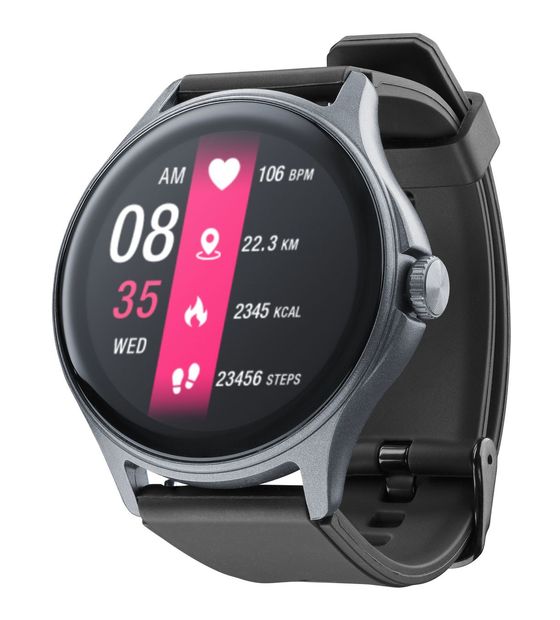 Cellular Line ION Pro Round Digital Smartwatch Rund IP67 168 h  (Schwarz) f&uuml;r 39,49 Euro