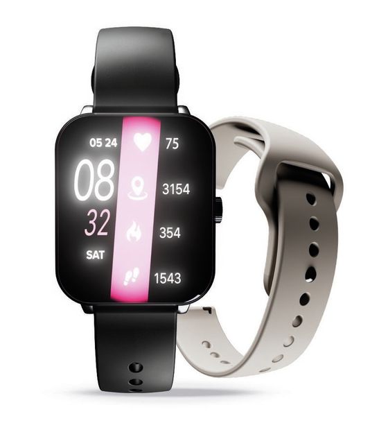 Cellular Line ION Pro Square Digital Smartwatch Rechteckig IP67 168 h  (Schwarz) f&uuml;r 46,99 Euro