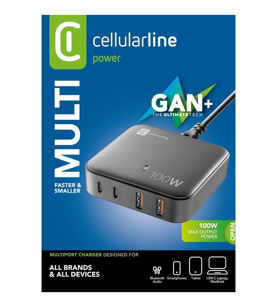 Cellular Line MULTIPOWER MAGNUS 100W 4-Port-GaN-Netzladegerät 100W f&uuml;r 79,99 Euro