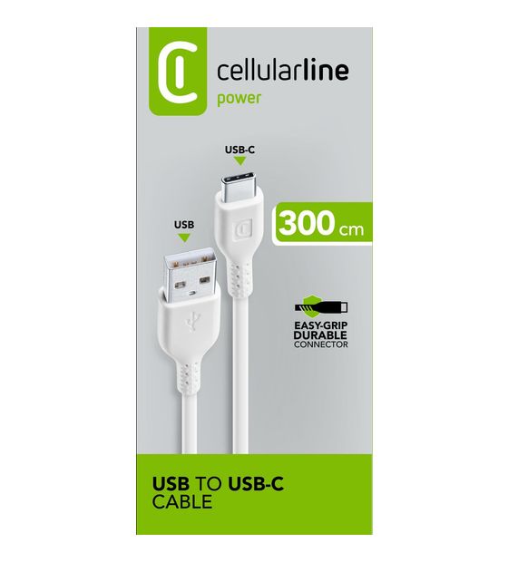 Cellular Line Power Cable USB A auf bis 15 W 3 m  (Weiß) f&uuml;r 16,99 Euro