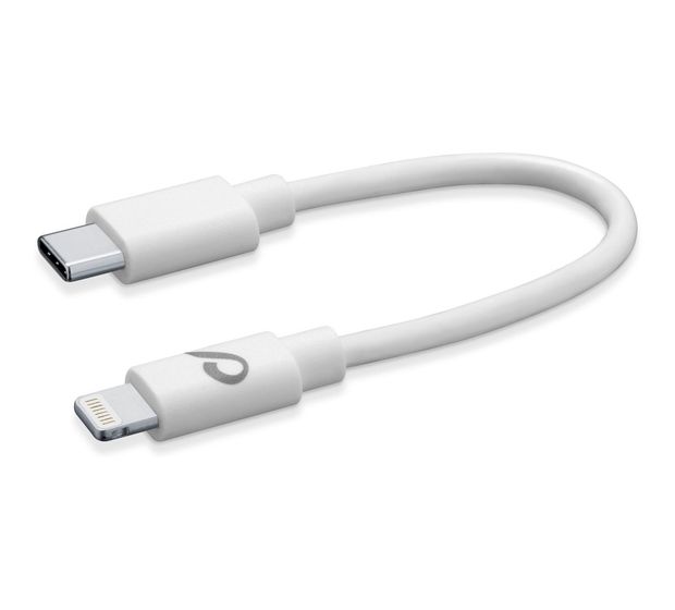 Cellular Line Power Cable Lightning auf USB C bis 30 W 0,15 m  (Weiß) f&uuml;r 18,49 Euro