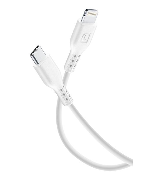 Cellular Line Power Cable Lightning auf USB C bis 30 W 2 m  (Weiß) f&uuml;r 22,99 Euro