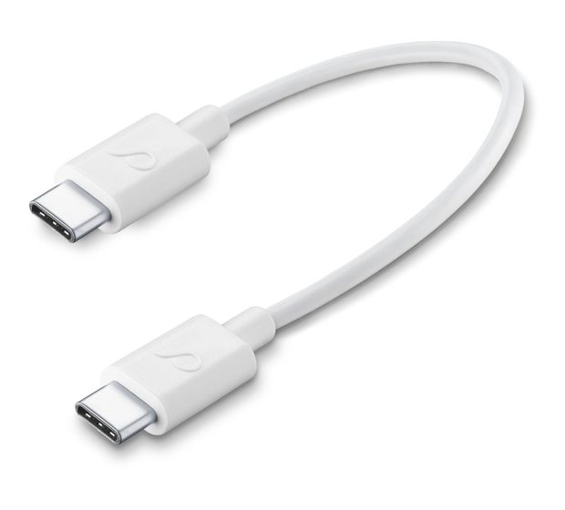 Cellular Line Power Cable Stecker USB C auf USB C bis 60 W 0,15 m  (Weiß) f&uuml;r 9,99 Euro