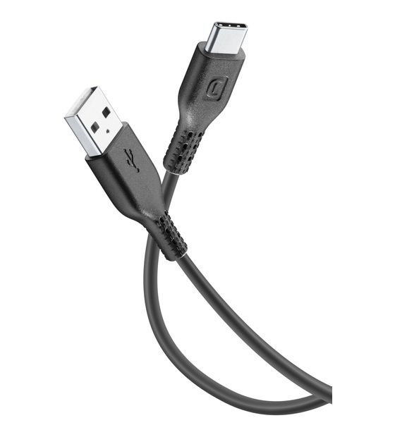 Cellular Line Power Cable Stecker USB A auf USB C bis 15 W 1,2 m  (Schwarz) f&uuml;r 12,99 Euro
