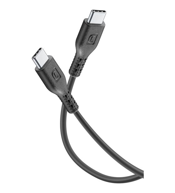 Cellular Line Power Cable Stecker USB C auf USB C bis 60 W 1,2 m  (Schwarz) f&uuml;r 12,99 Euro