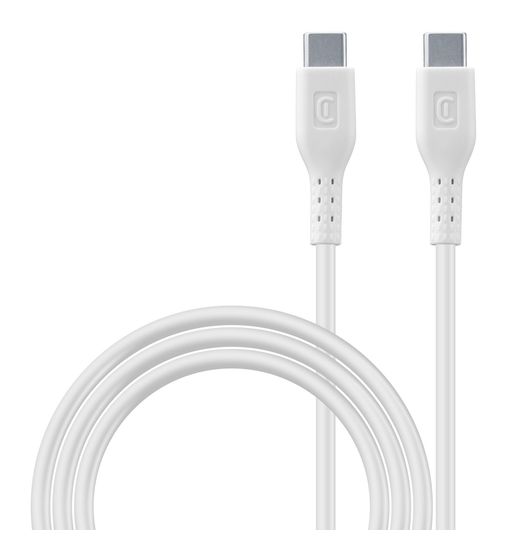 Cellular Line Power Data Cable Stecker Rundkabel USB C auf USB C bis 100 W 2 m  (Weiß) f&uuml;r 19,99 Euro