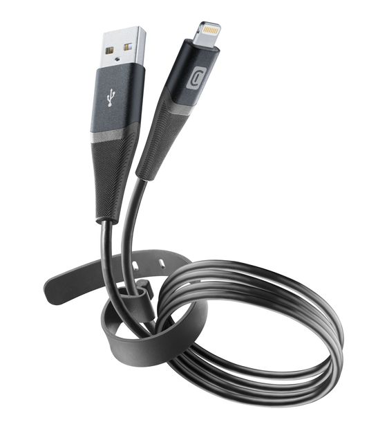 Cellular Line Pro+ Data Cable Stecker Lightning auf USB A 1,2 m  (Schwarz) f&uuml;r 19,99 Euro
