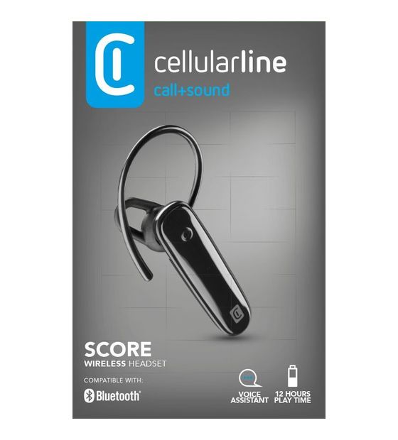 Cellular Line Score In-Ear Bluetooth Kopfhörer kabellos 5,5 h Laufzeit  (Schwarz) f&uuml;r 18,49 Euro