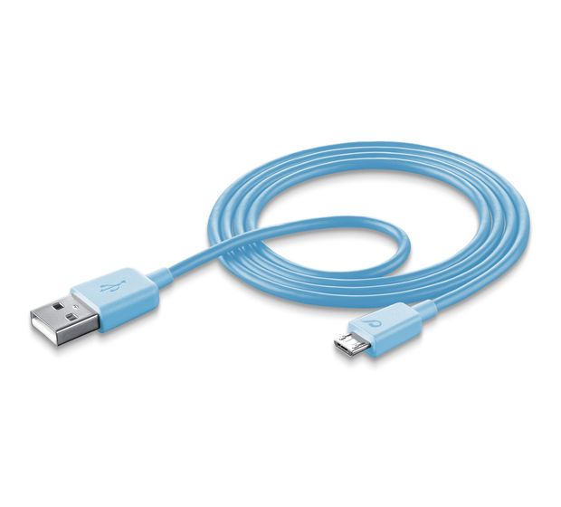 Cellular Line Stylecolor Cable Stecker Abgewinkelt USB A auf Micro-USB B 1 m  (Blau) f&uuml;r 9,99 Euro