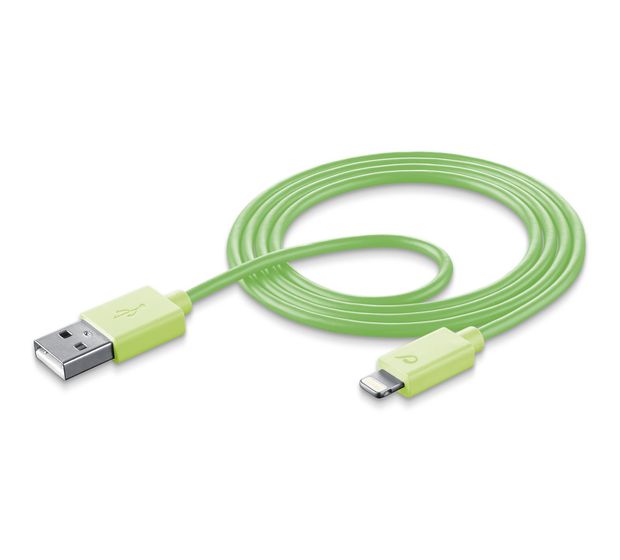Cellular Line Stylecolor Cable Lightning auf USB A 1 m  (Grün) f&uuml;r 23,49 Euro