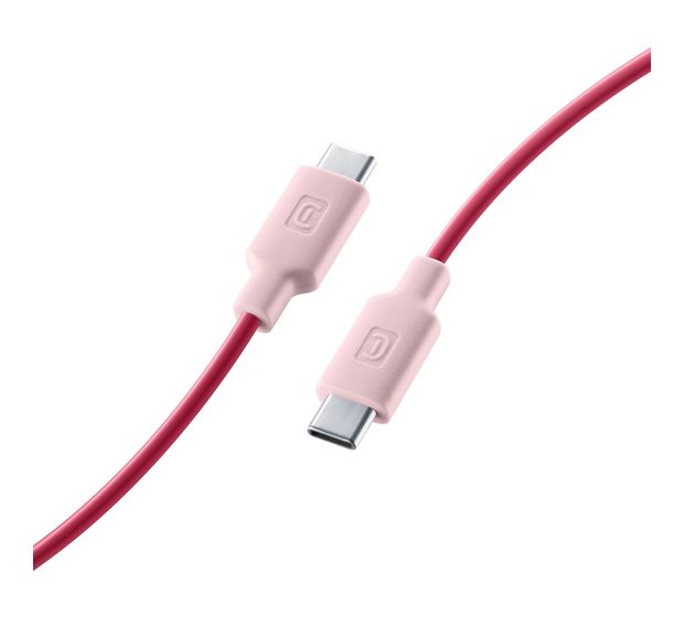 Cellular Line Stylecolor Cable Stecker USB C auf USB C bis 60 W 1 m  (Pink) f&uuml;r 12,99 Euro