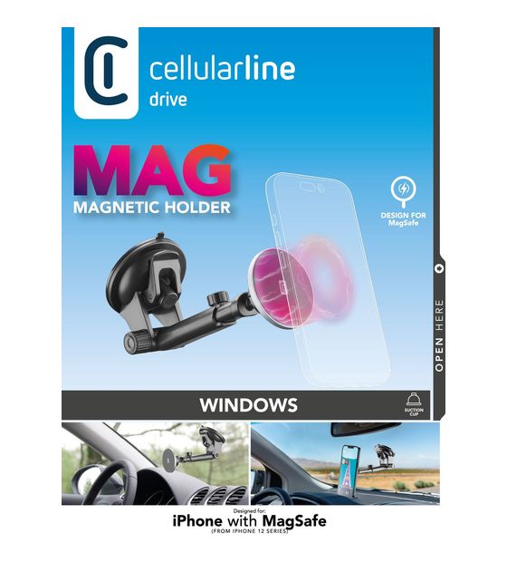 Cellular Line Touch Mag Suction Cup Magnetische Smartphone-Halterung für das Auto für das MagSafe-System f&uuml;r 29,99 Euro