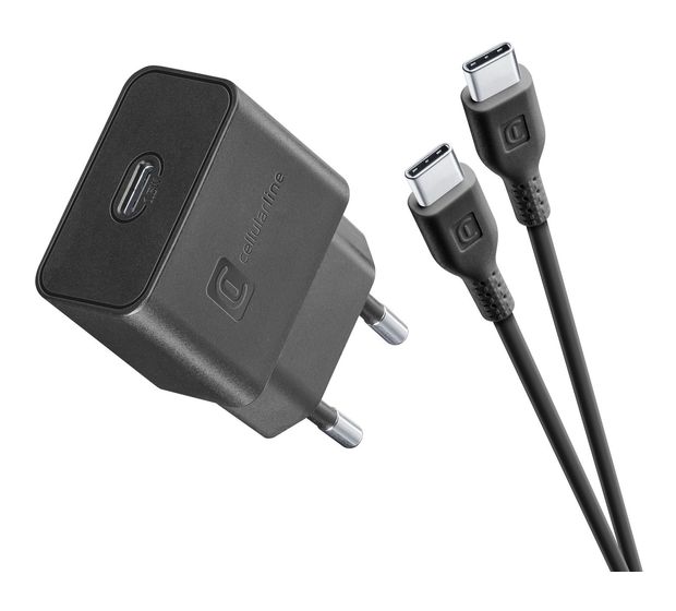 Cellular Line USB-C Charger Kit 15W USB-C-Auflade-KIT 15W Schnelles und sicheres Aufladen aller Samsung-Geräte mit USB-C-Anschluss, die mit 15W Aufladespannung kompatibel sind. f&uuml;r 16,99 Euro