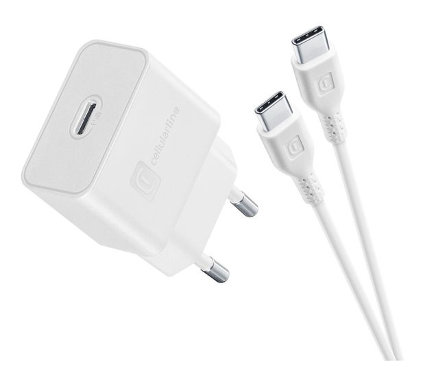 Cellular Line USB-C Charger Kit 15W USB-C-Auflade-KIT 15W Schnelles und sicheres Aufladen aller Samsung-Geräte mit USB-C-Anschluss, die mit 15W Aufladespannung kompatibel sind. f&uuml;r 19,99 Euro