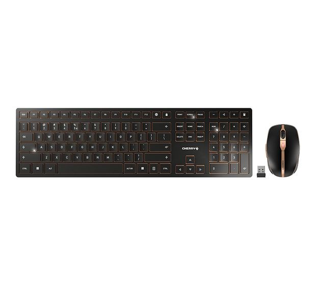 Cherry DW9000 Slim Universal Tastatur RF Wireless + Bluetooth 2.4 - 2.4835 GHz  (Schwarz) f&uuml;r 116,99 Euro