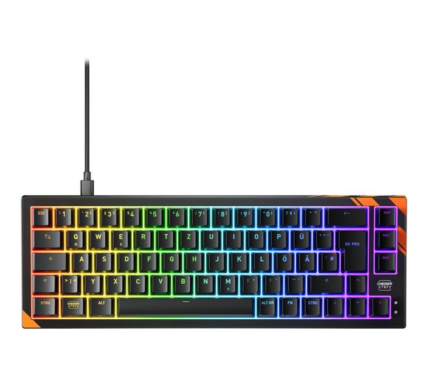 Cherry K5 Pro TMR Compact RGB-LED Gaming Tastatur USB  (Schwarz, Orange) f&uuml;r 186,99 Euro
