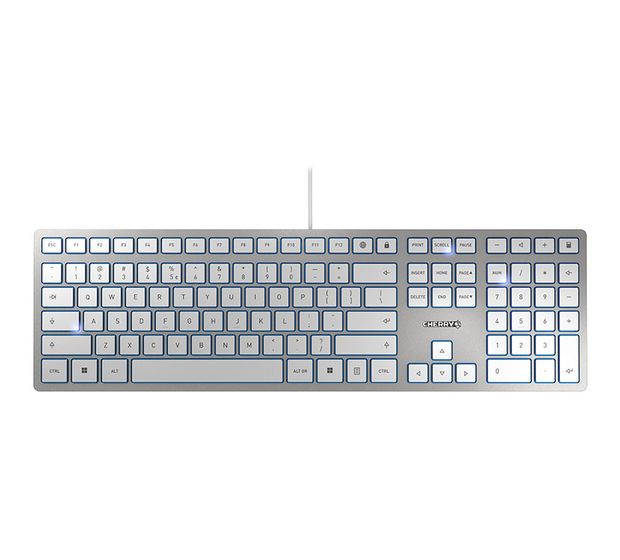 Cherry KC6000 Slim Universal Tastatur USB  (Silber, Weiß) f&uuml;r 51,86 Euro
