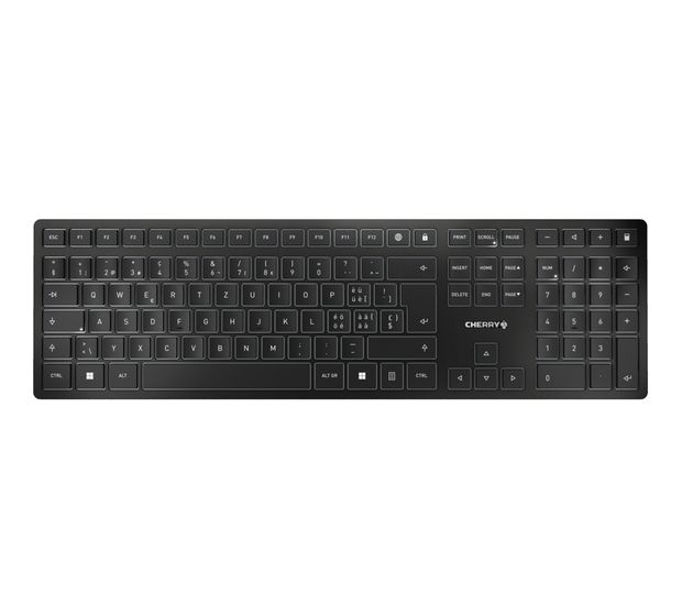 Cherry KW9100 Slim Universal Tastatur RF Wireless + Bluetooth 2.4 - 2.4835 GHz  (Schwarz) f&uuml;r 77,80 Euro