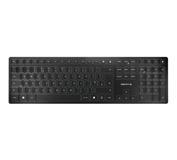 Cherry KW9100 Slim Universal Tastatur RF Wireless + Bluetooth 2.4 - 2.4835 GHz  (Schwarz) f&uuml;r 77,80 Euro