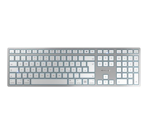 Cherry KW9100 Slim für Mac Universal Tastatur USB + Bluetooth  (Silber) f&uuml;r 77,80 Euro