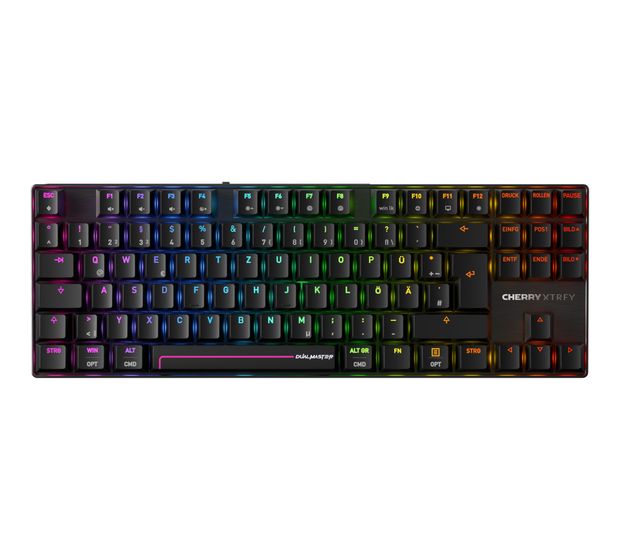 Cherry MX8.2 Pro TMR Wireless RGB-LED Gaming Tastatur USB + RF Wireless + Bluetooth 2.4 GHz  (Schwarz) f&uuml;r 280,99 Euro